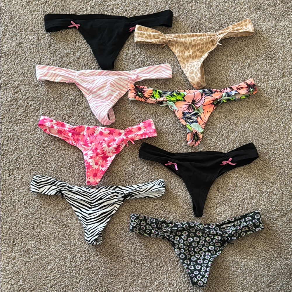 Set of 8 NWOT Victoria’s Secret extra low rise thong